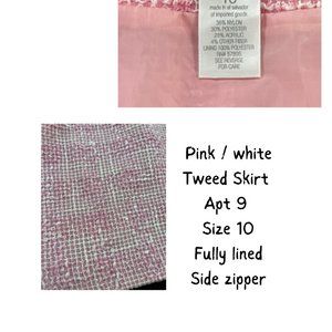 Apt 9 Pink Tweed Skirt size 10